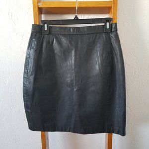 Vintage Leather by Gianni Black Leather Skirt Size S/M Please see measurements